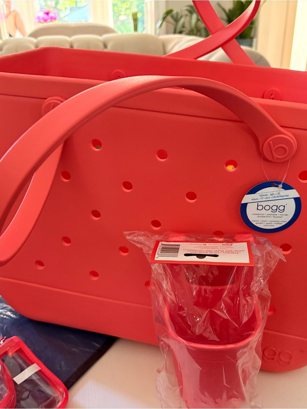 BOGG BAG Coral Pink Large EVA Tote Travel Bag